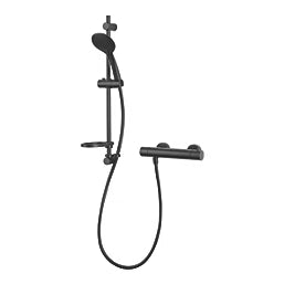 Aqualisa Round Exposed Bar Shower (Matt Black)