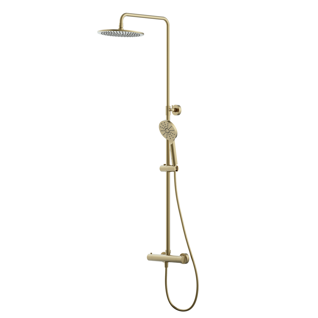 Kyloe Dual Exposed Thermostatic Shower (Brushed Brass)