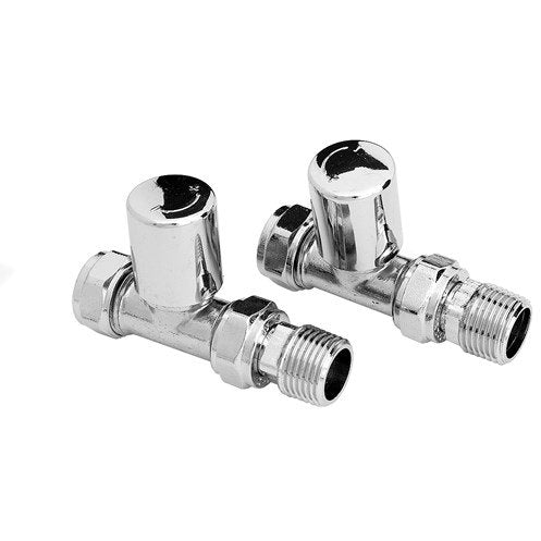 Chrome Straight Radiator Valves (Pair)