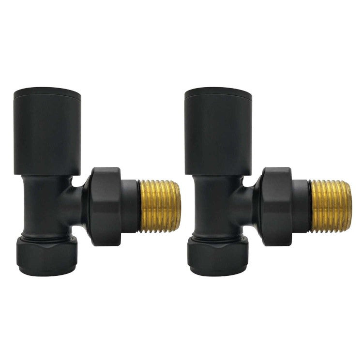 Black Angled Radiator Valves (Pair)