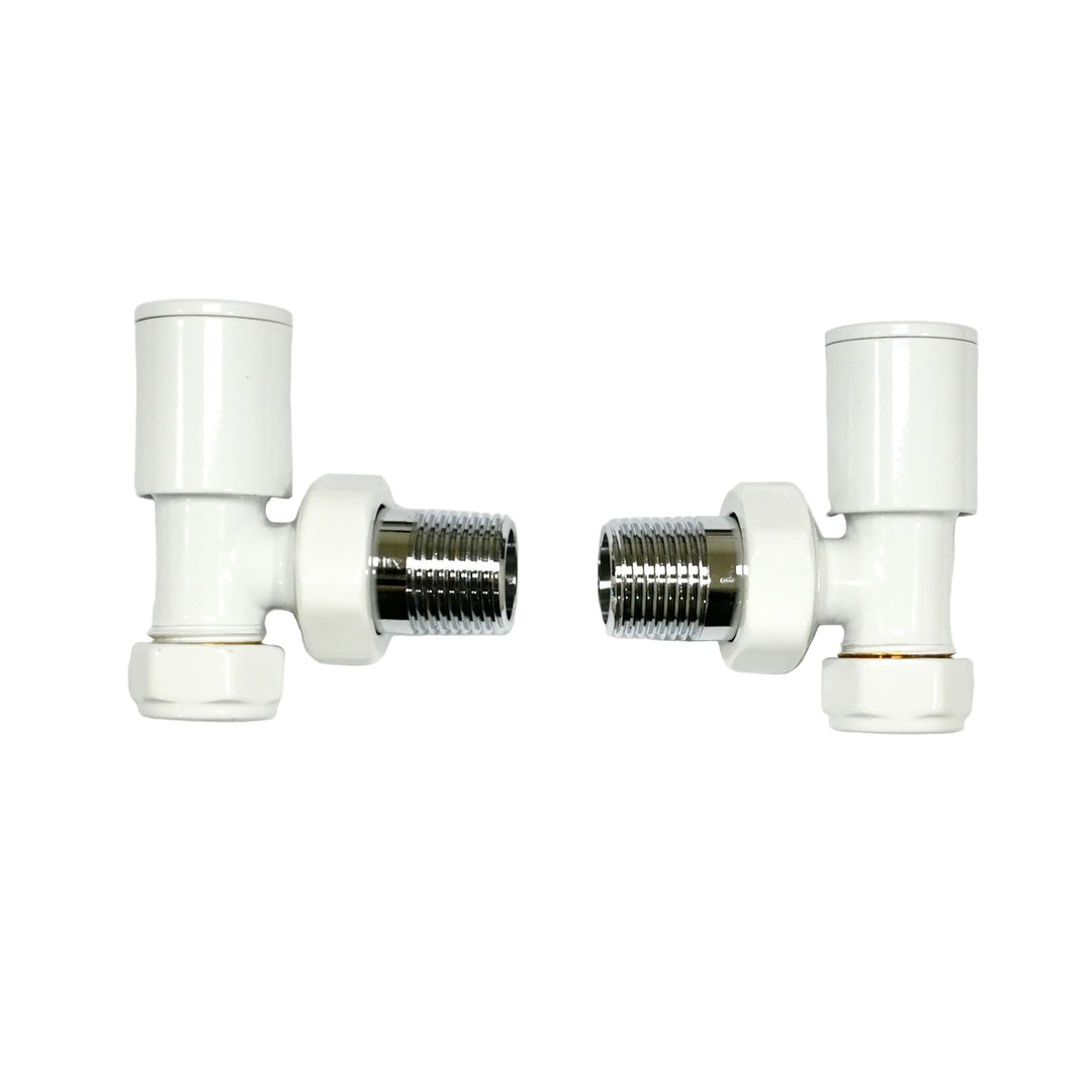 White Angle Radiator Valves(Pair)
