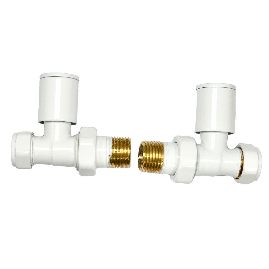 White Straight Radiator Valves(Pair)