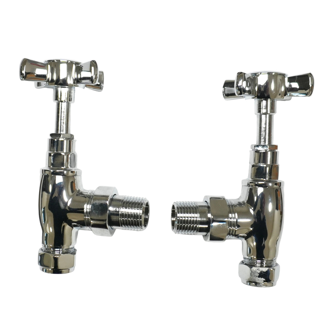 Traditional Chrome Angled Radiator Valves (Pair)