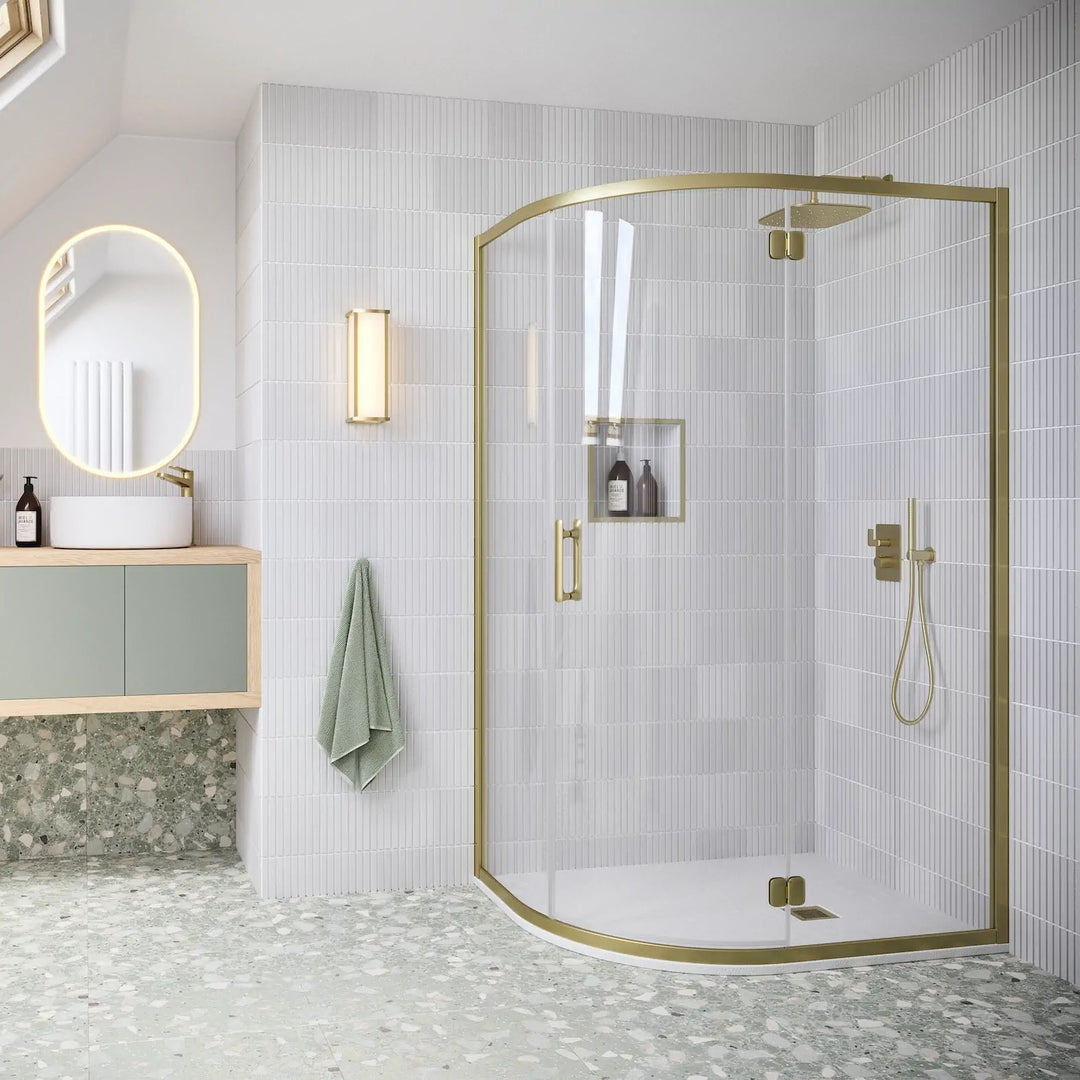 Flair - ILI Hinge Offset Quadrant Door (Brushed Brass)