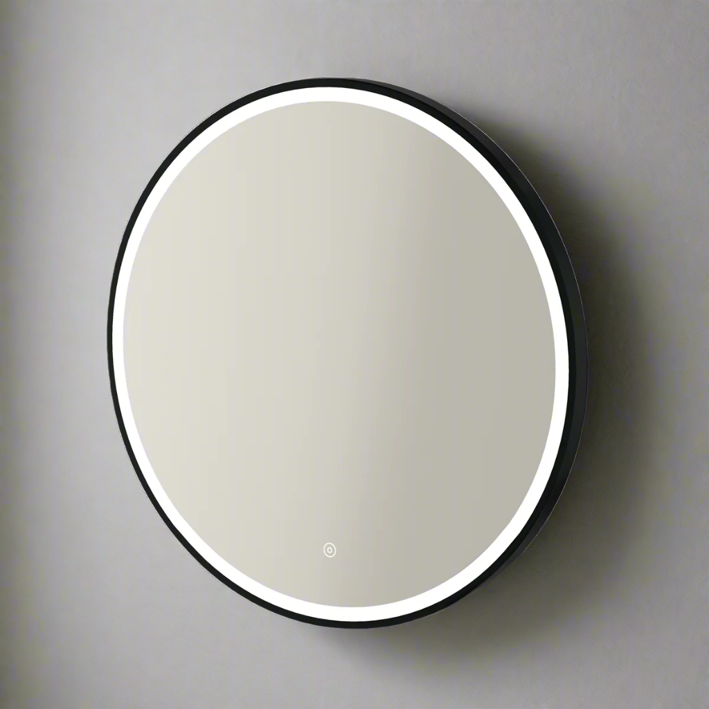 Aqualla - Fuse Mirror Round Frame 700mm (Black)