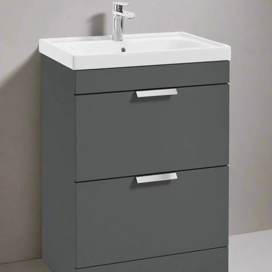 Sonas - Stockholm 60cm Two Drawer Vanity Unit (Midnight Grey)