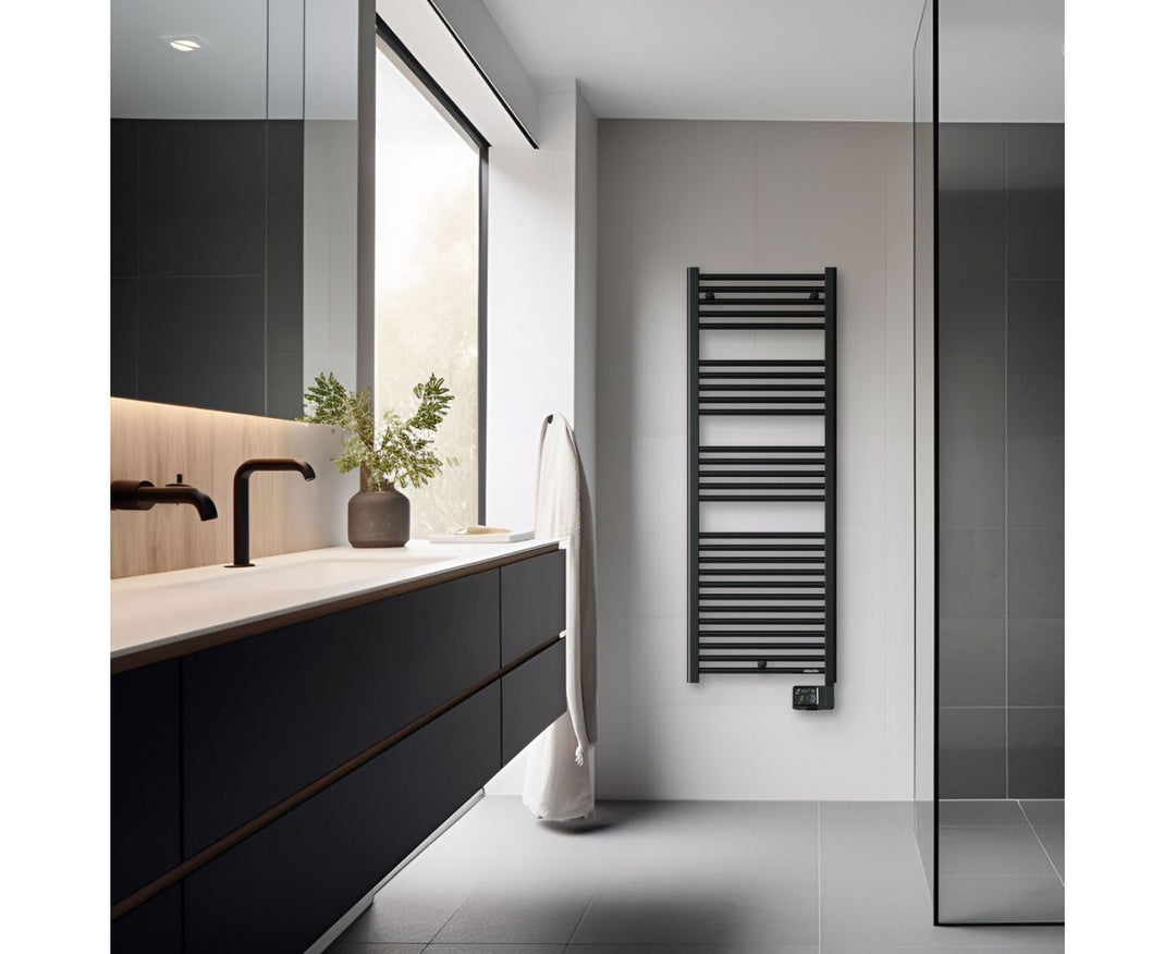 Theola Electric Heated Towel Rail Black