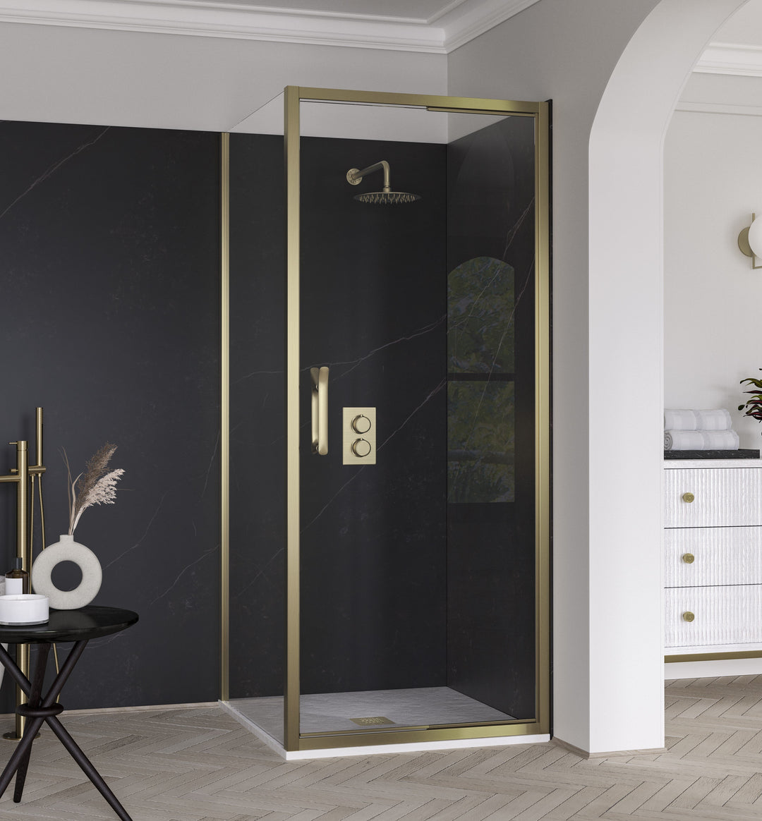 ETO Infold Shower Door (Brushed Brass)