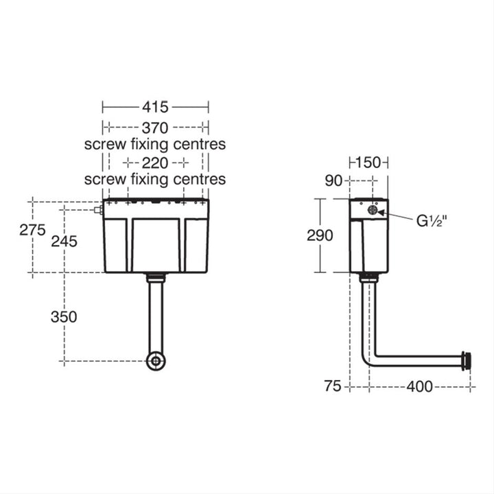 Ideal Standard Dual Flush Concealed Cistern and Push Button (Chrome)