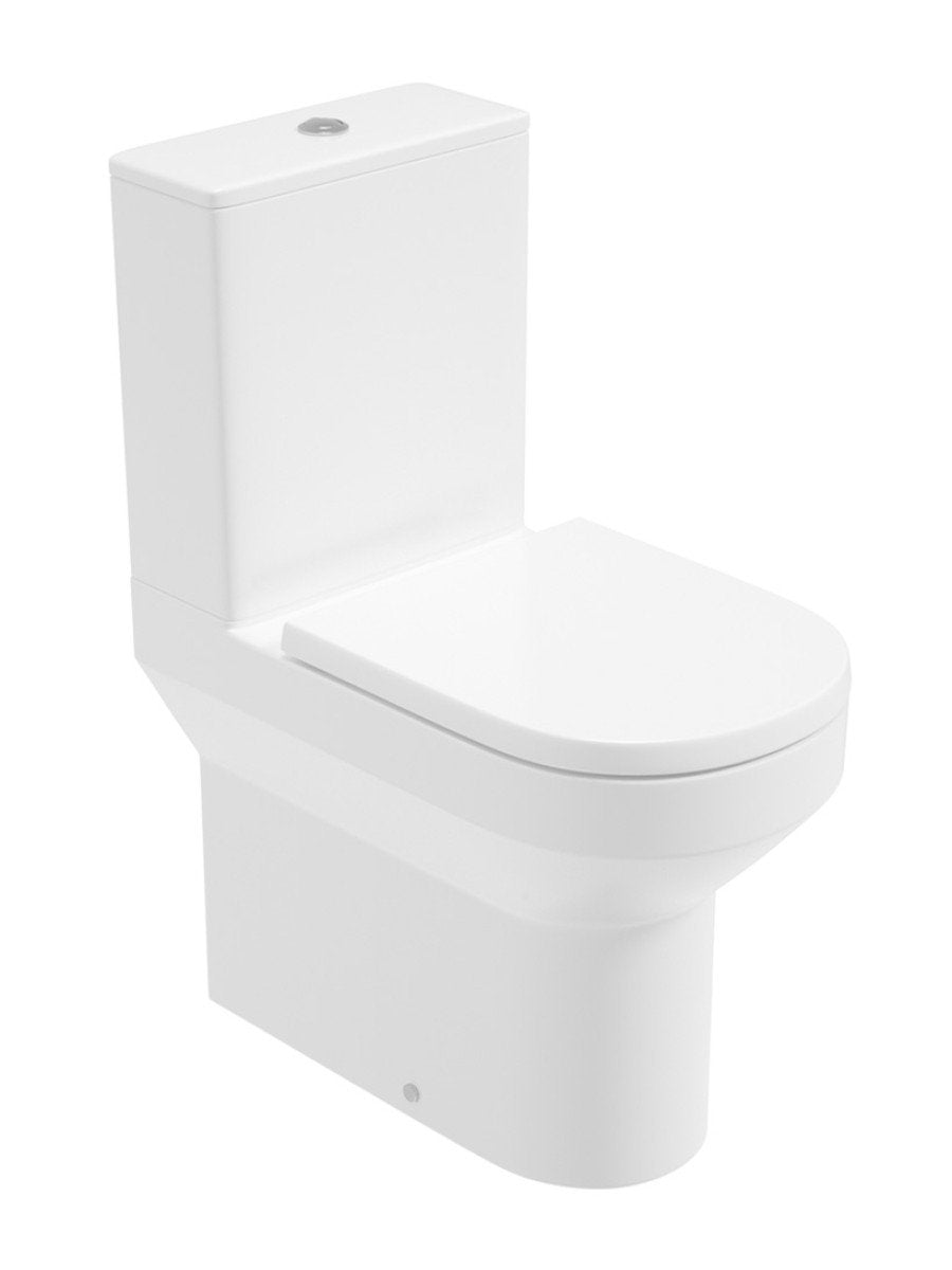 BASE Rimless Fully Shrouded Comfort Height WC with Soft Close Seat