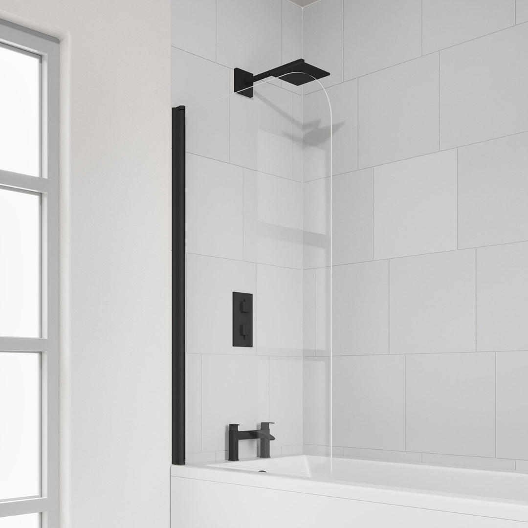 Flair - Verve Curved Rotating Bathscreen (Matte Black)