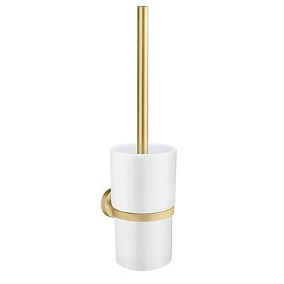 Smedbo Home Wall Mounted Toilet Brush & Holder– Brushed Brass