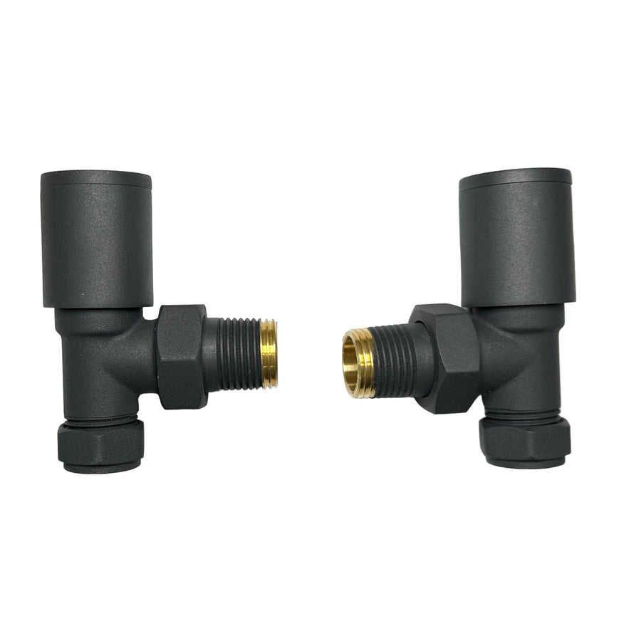 Anthracite Angled Radiator Valves Pair)