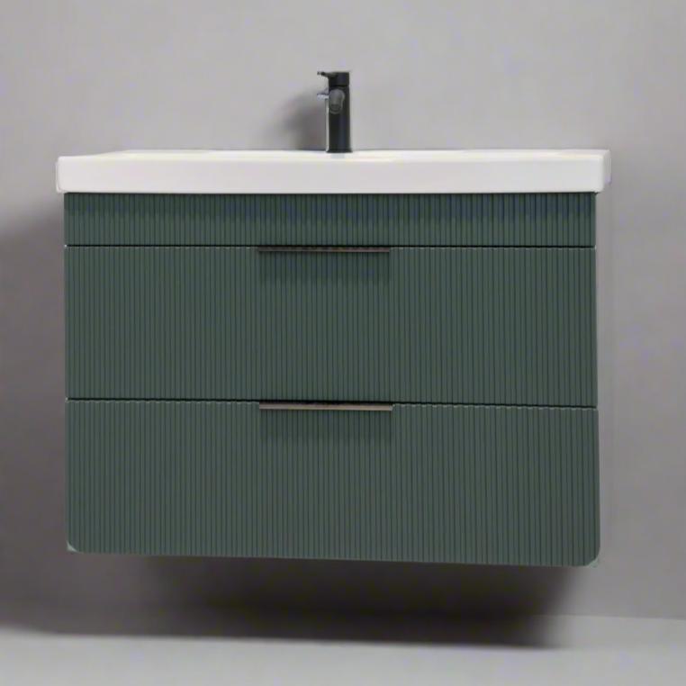 Pedro Wall Hung Vanity Unit 80cm (Green)