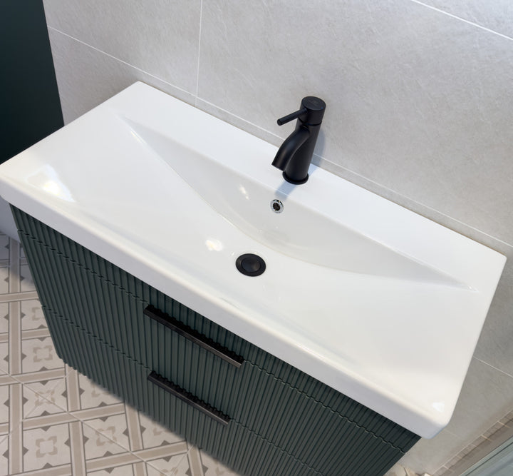 Pedro Wall Hung Vanity Unit 80cm (Green)