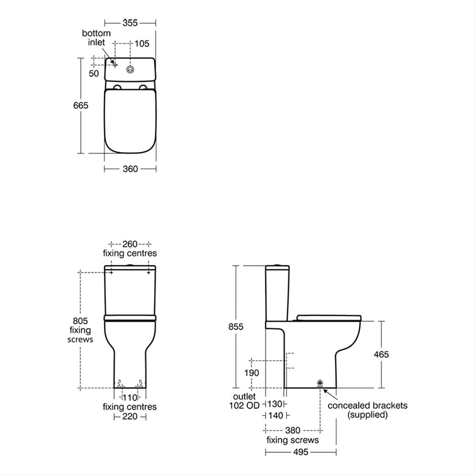 Ideal Standard - I Life A Comfort Height Open Back Toilet