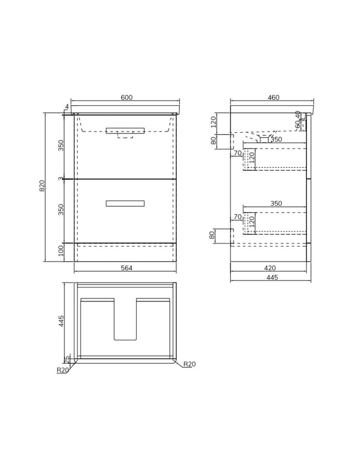 Sonas - Kora 60cm Basin Unit (Black)