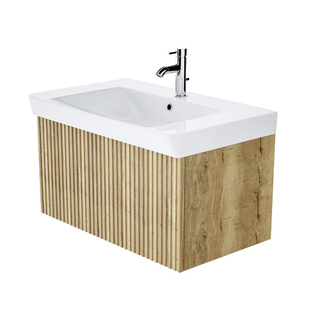 Soho 80cm Wall Hung Vanity Unit (Oak)