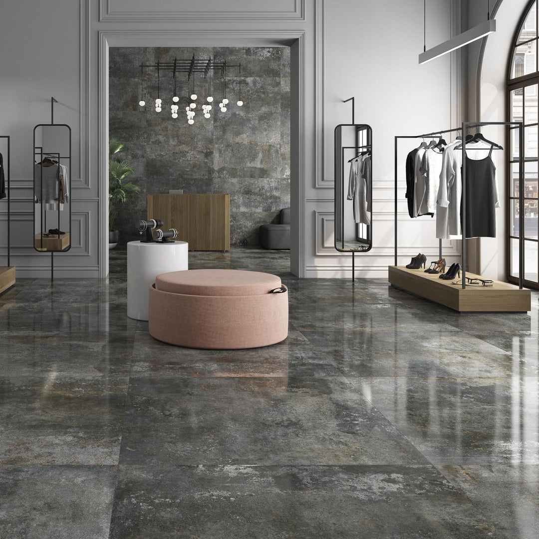 Rusty Metal Moss Porcelain Tile 120x60 (m²)