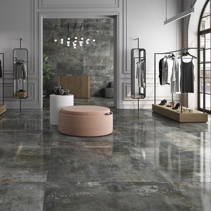 Rusty Metal Moss Porcelain Tile 120x60 (m²)