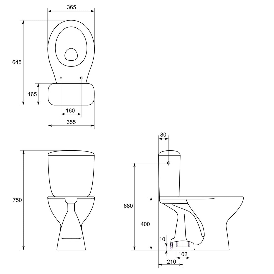 Niko - Senator Compact Toilet (White)