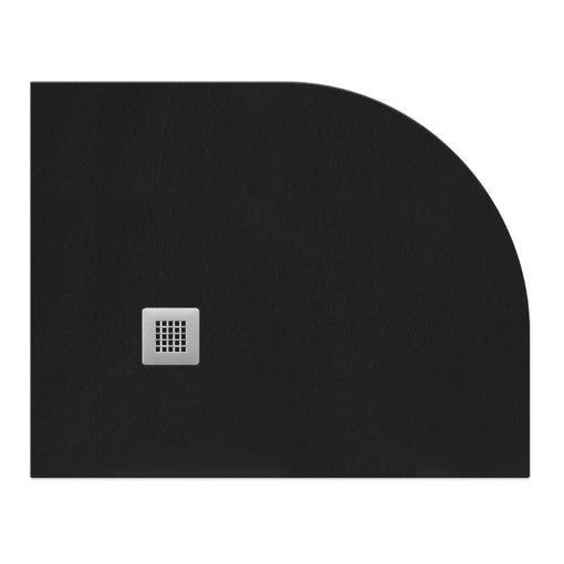 Flair - Gemstone Left Offset Quadrant Hand Shower Tray (Onyx Black)