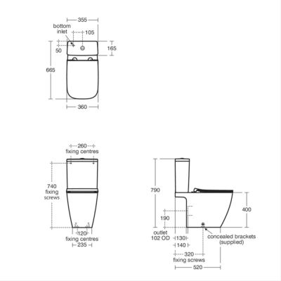 Ideal Standard  I.Life Open Back, Standard Height Toilet