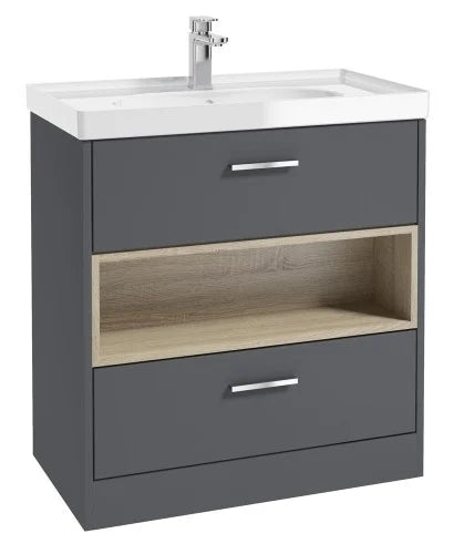 Sonas - Malmo 80cm Midnight Vanity Unit (Grey Matt)